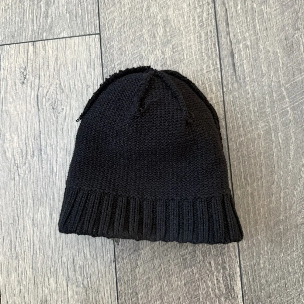 Y2K Illest Beanie Hat Black Knit Cuffed Logo Patch Streetwear Skull Cap Adult OS